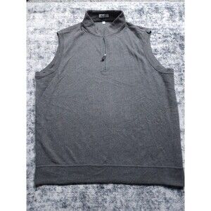 Peter Millar Sweater Mens 2XL XXL Quarter Zip Pullover Vest Golf Gray Sweatshirt